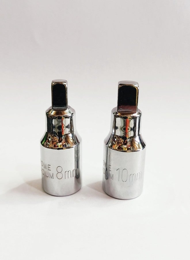 4 MECH طقم مفاتيح تصريف الزيت 8 مم و10 مم | مقاس 1/2 بوصة | مفتاح كروم فاناديوم شديد التحمل للسيارات والدراجات النارية. إزالة سدادة الزيت | مقاس 1/2 بوصة، أداة متينة للميكانيكيين وإصلاح السيارات بأنفسهم. - Image 1